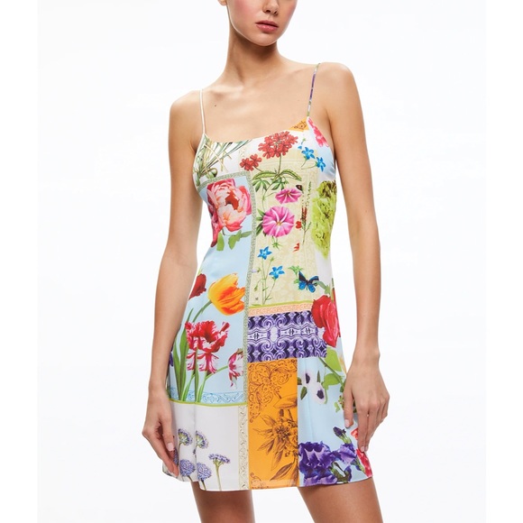 Alice + Olivia Ira Floral Spaghetti Strap Mini Dress - Picture 4 of 15